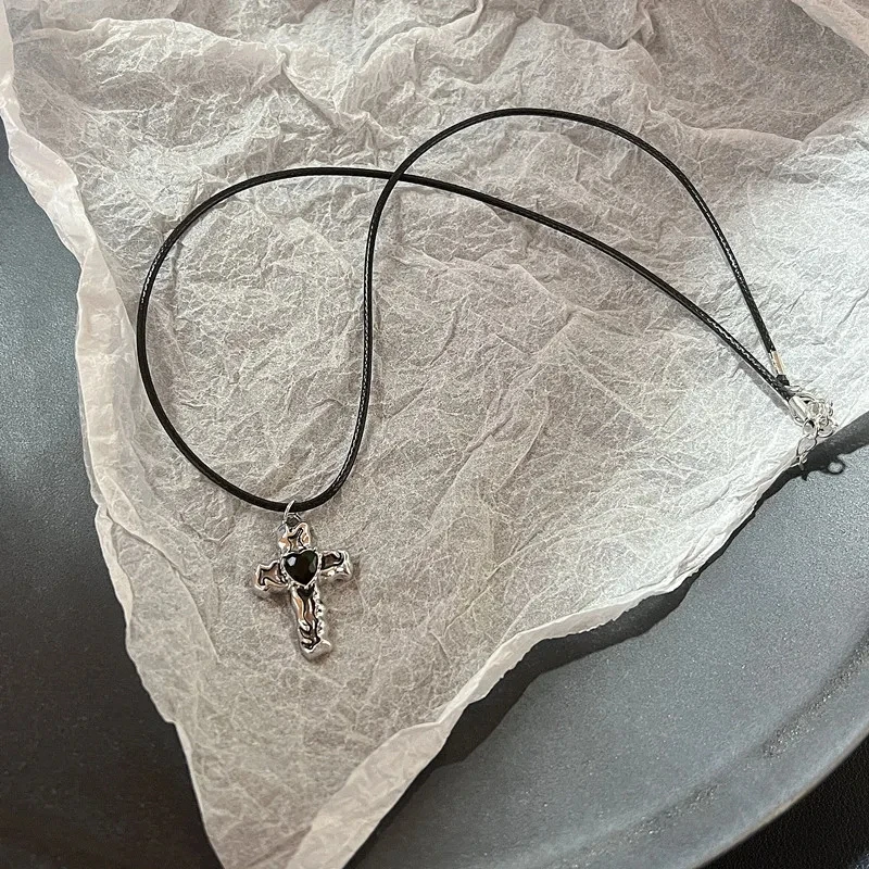 

2026Y2K Love Heart Necklace for Women Fashion Hip Hop Red Hearts Pink Pendants Necklaces Rope Chain Girls Rave Gift Gothic Jewelry