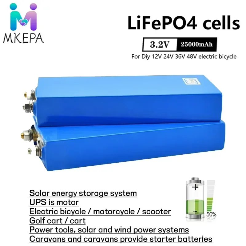 3.2V 25Ah LiFePO4 battery,cell Lithium iron phosphate deep cycles for Diy 12V 24V 36V 48V solar energy UPS power