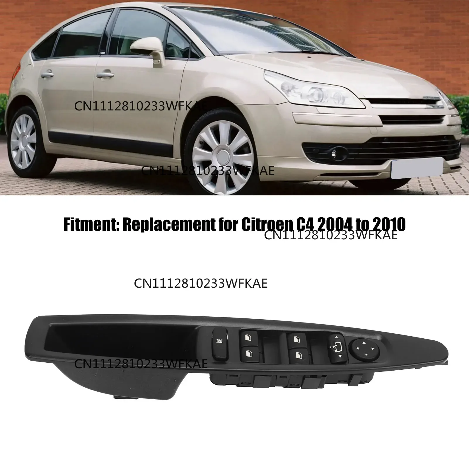 Car Front Left Driver Side Master Window Switch 6554HA Master Power Window Switch Replacement for Citroen C4 2004 to 2010