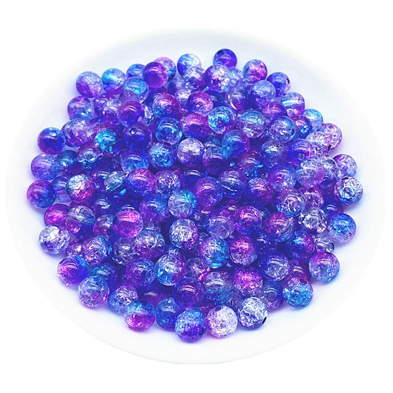 حبات أكريليك متصدعة لصنع الحلي بنفسك ، ألوان مزدوجة ، فاصل دائري فضفاض ، سوار ، دلاية ، حلق ، 8 2.8