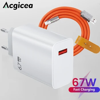 67W Gan telefon şarj hızlı şarj Moible telefon adaptörü hızlı şarj Iphone Xiaomi Samsung için 4.0 3.0 FCP yüksek hızlı şarj
