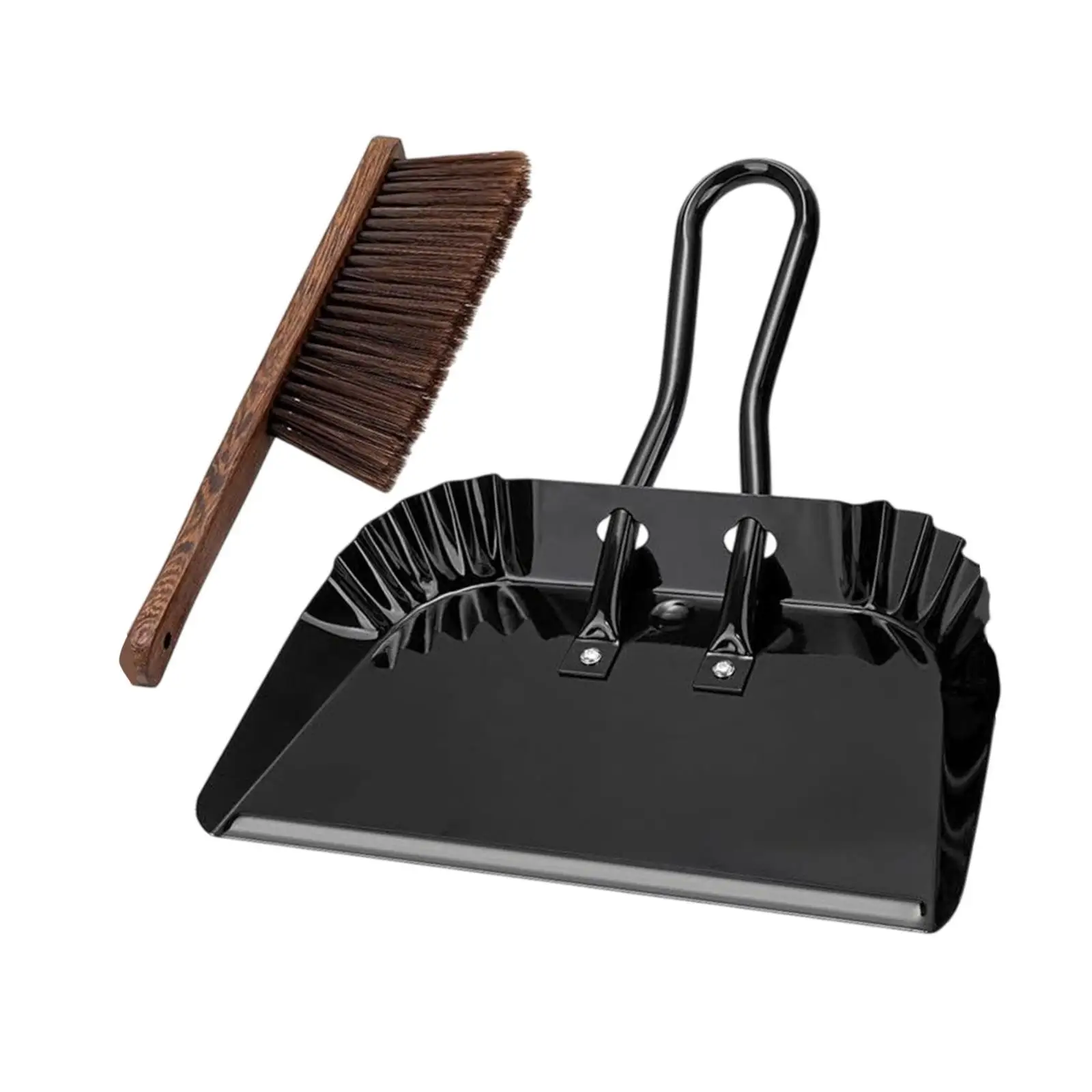 Portable Broom and Dustpan Iron Cleaning Household Tool Garden Supply for Daily Dust Removal