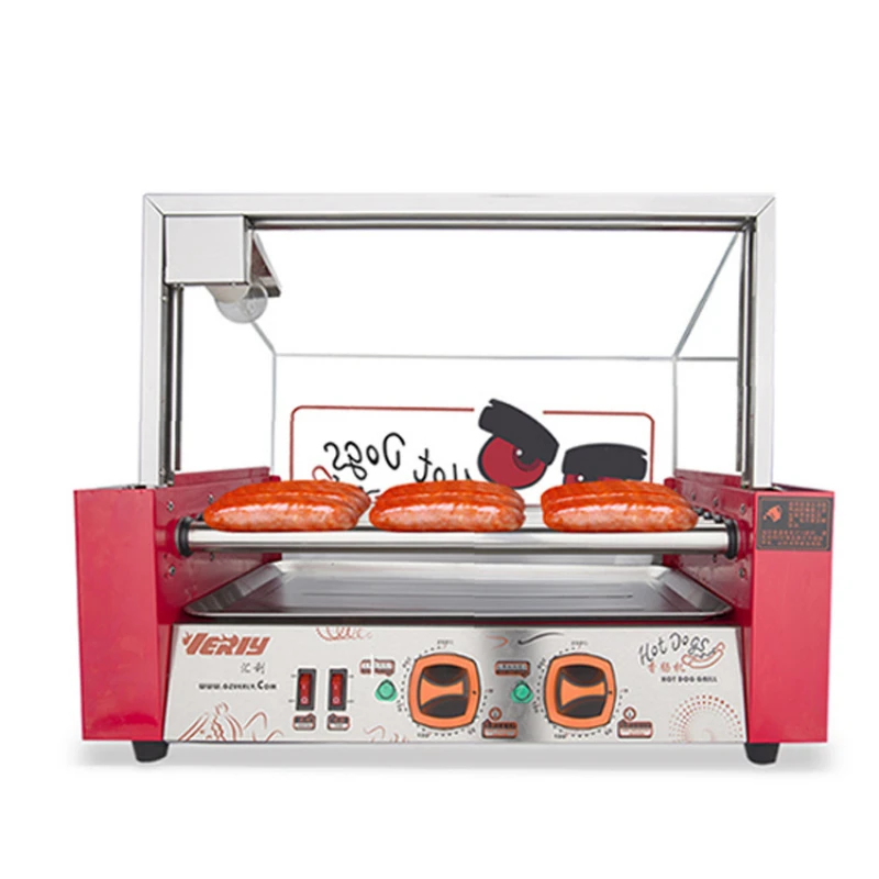 Sausage Machine Pro: 7-Tube Hotdog Cooker, Auto-Temp, 304 Steel, Rotating