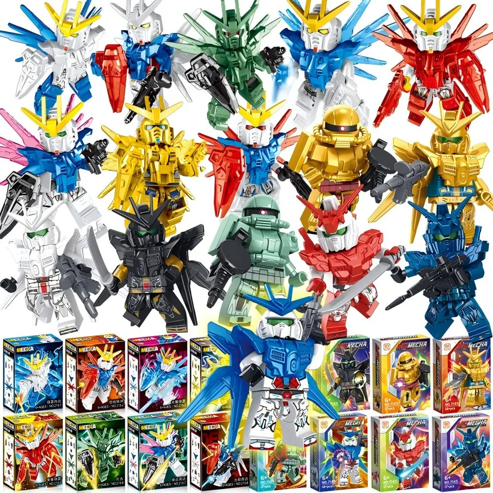 Glow in The Dark Mecha Robot Building Blocks, Figure Model Kit with Luminescent Arms & Weapons, STEM Construction Toys for Boys
