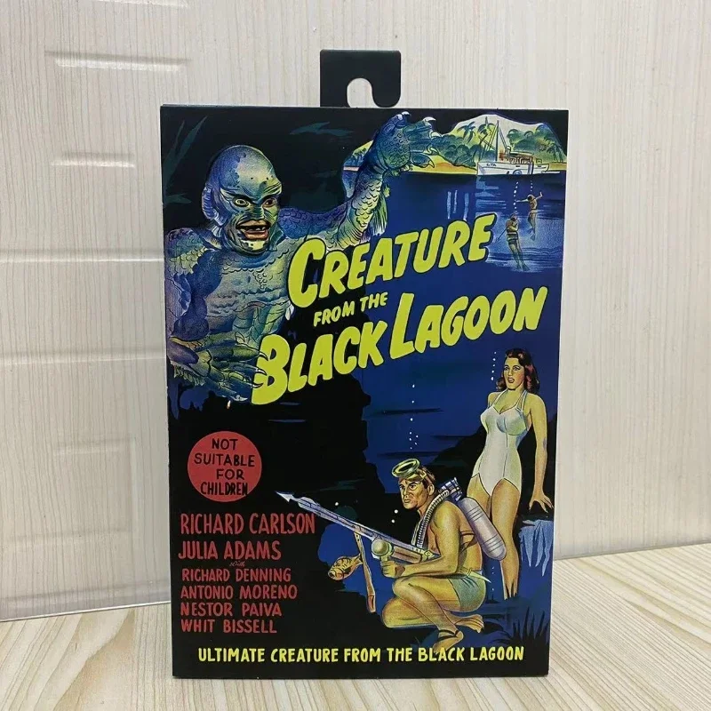 

Original Neca 04823 Global Monster Black Lake Creature Fish Man Black And White Version 7 Inches Anime Figure Model Decoration