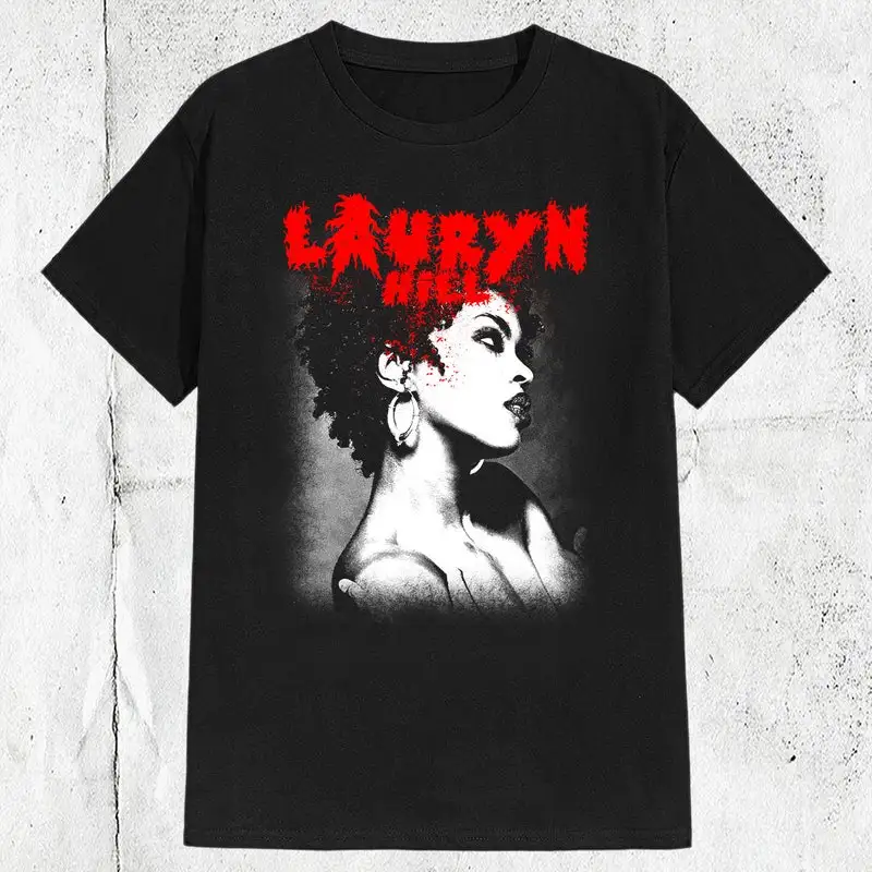 Lauryn Hill Metal Style Singer Hiphop T-shirt ,Graphic Short Sleeve Crew Neck Cotton T-Shirt