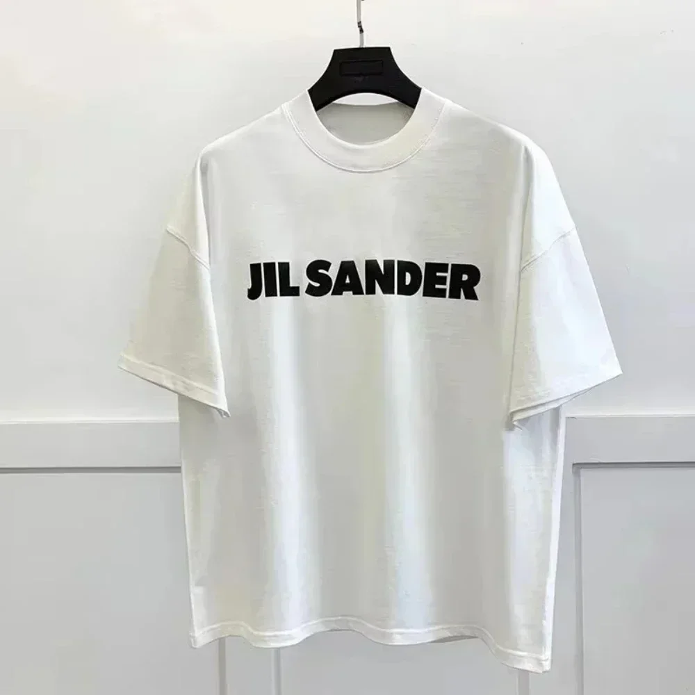 2024ss nueva Jil Sander camisetas para hombres y mujeres camisetas de algodón pesado moda ocio deportes marca camiseta chico camisetas minimalismo