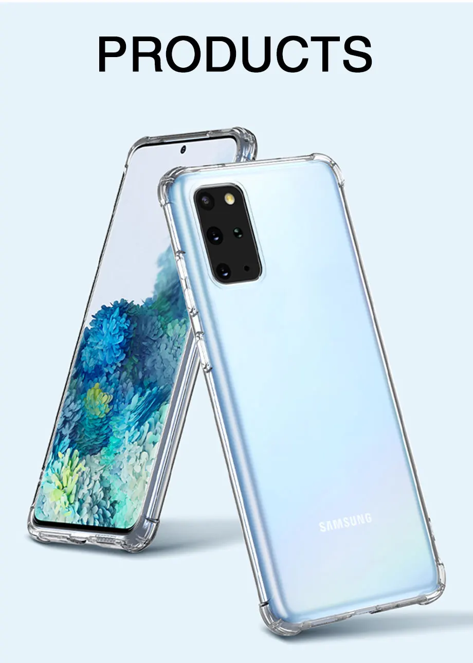 Clear Airbag Cover Case for Samsung Galaxy S20 FE Plus Ultra 5G Soft Phone Back Funda SamsungS20 S20FE S20Plus S20Ultra F E Gel