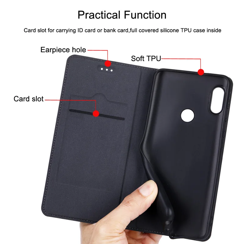 Genuine Leather Flip Case for Xiaomi Redmi Note 5 6 7 8 8a 8T 9 9a 9c 9t 9s 10 10s 10t 11 K20 Pro Poco X3 NFC F1 Cover Case image 4