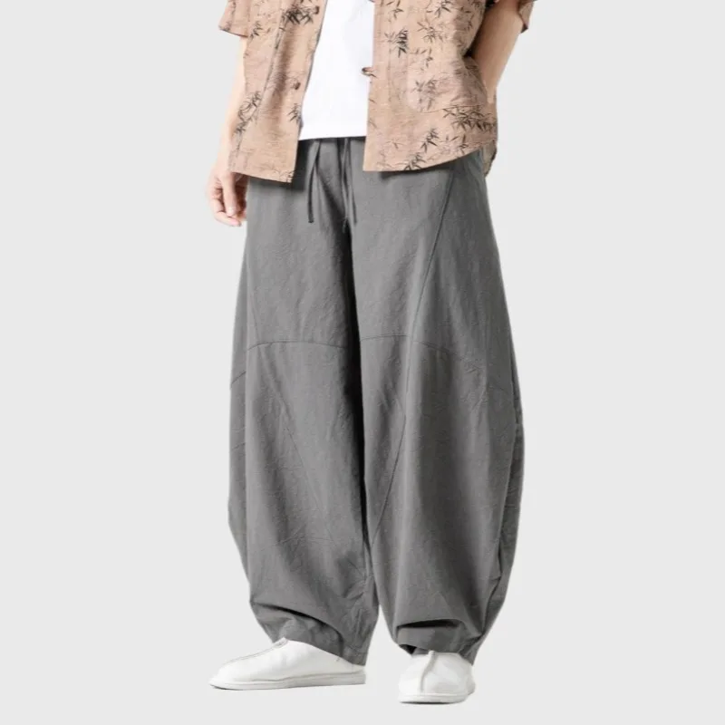 

2025 New Arrival Men Casual Pants High Street Cross Pants Cotton Chinese Style Streetwear Male Harem Trousers
