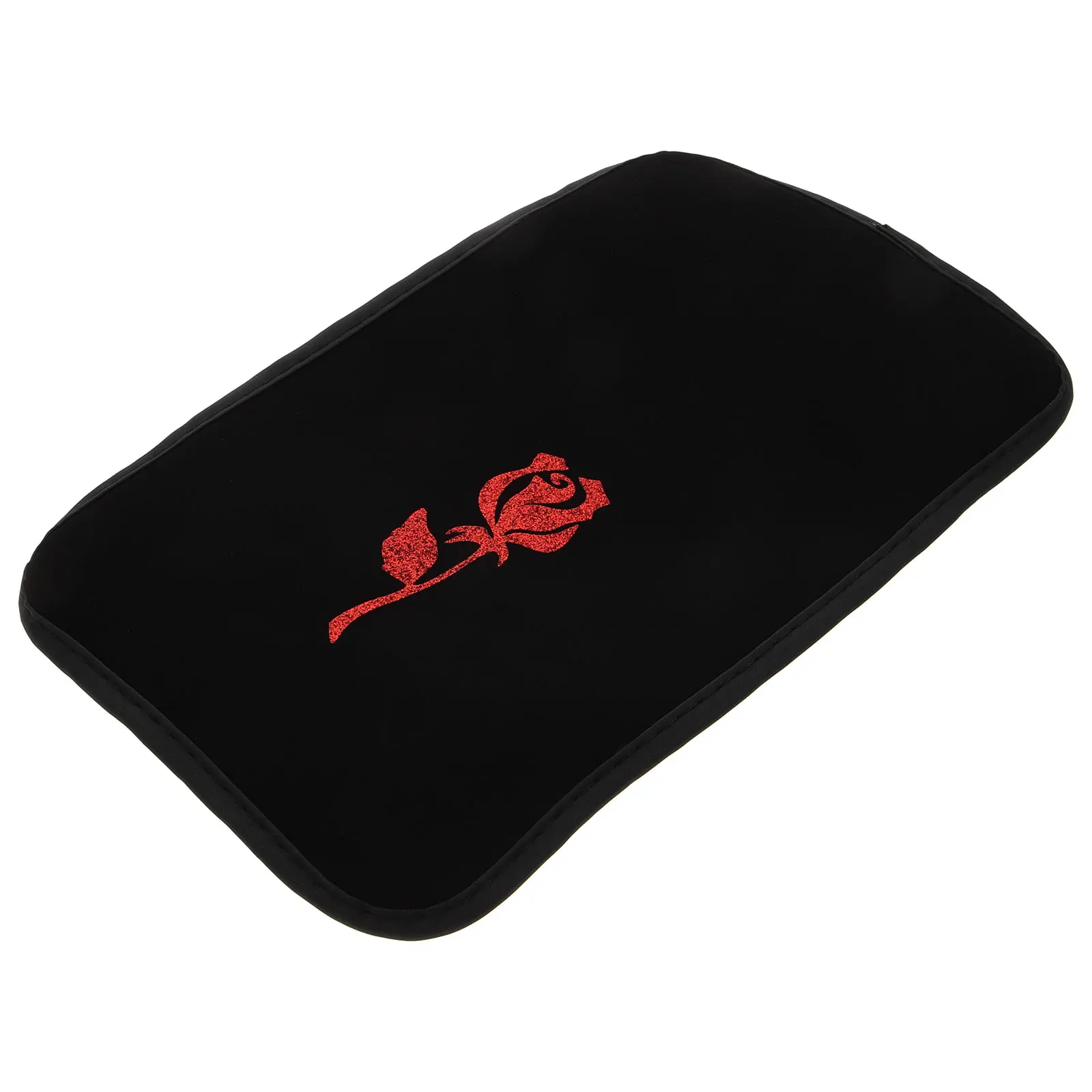 

Red Rose Armrest Box Pad PU Car Center Console Cover Storage Boxes Travel Accessories Car Interior Parts