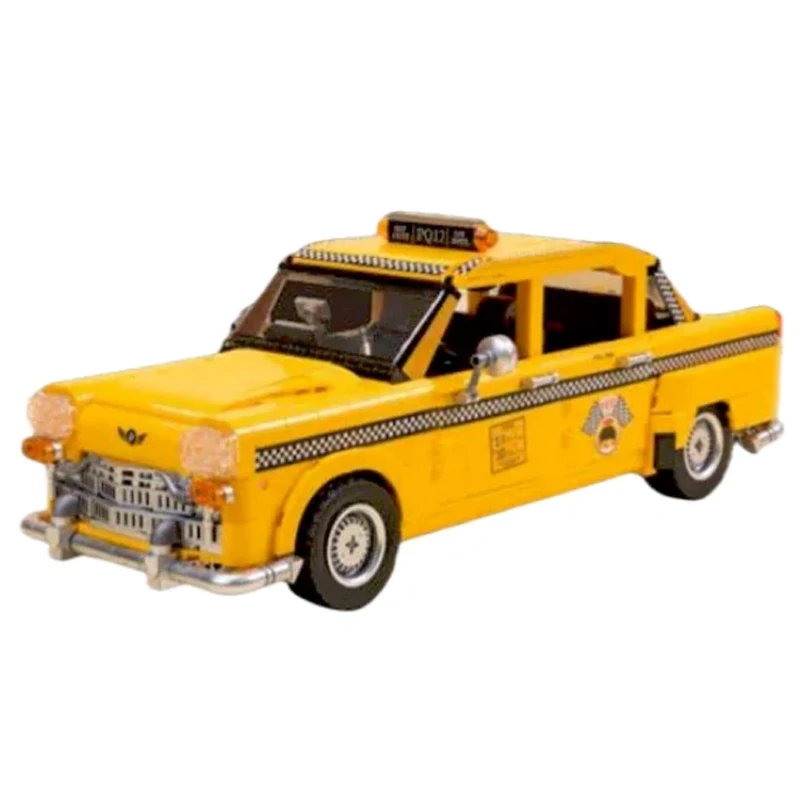 1800-teiliger New York Taxi Auto Baukasten, Technisches Stadt-Fahrzeugmodell, Puzzle-Spielzeug für Kinder und Jungen, Geschenk, Heimdekoration