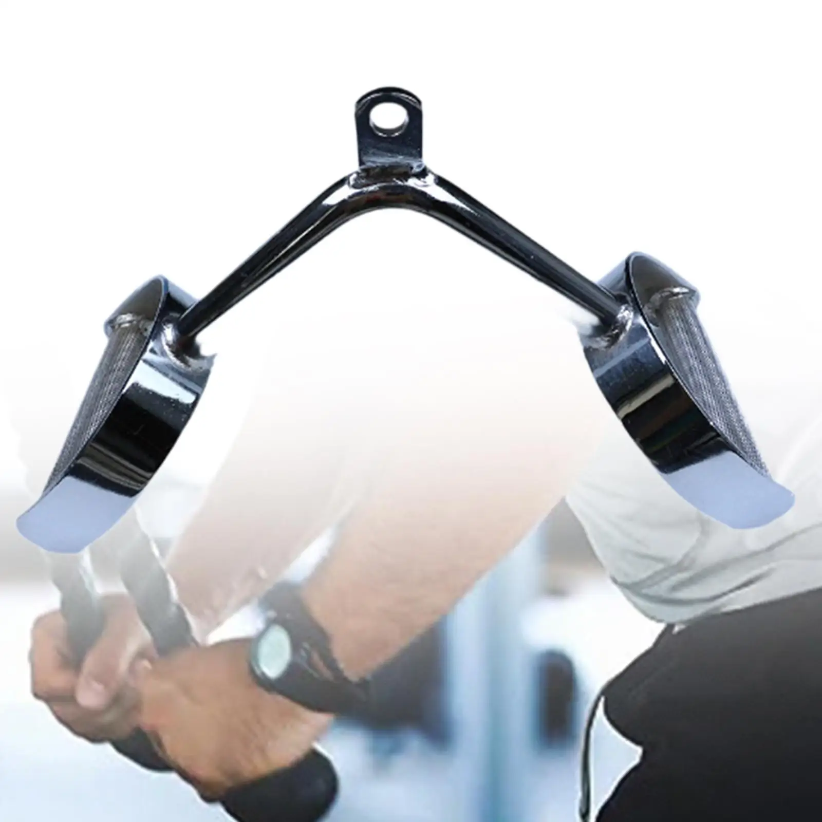 Manijas de ejercicio con mango doble D, accesorio de acero LAT para tirar hacia abajo para entrenamiento de pesas en el pecho, desarrollo muscular, entrenamiento de fuerza de espalda