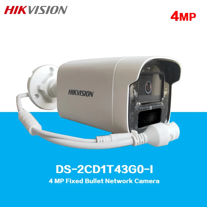 HIKVISION DS-2CD1T43G0-I 4MP Fixed IR 50m Bullet Network Camera, Support Motion Detection