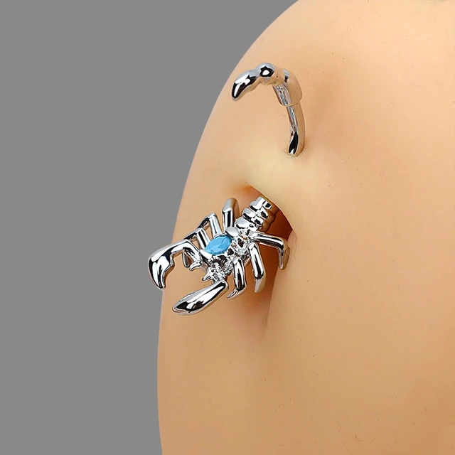 1pc New Design Scorpion Stainless Steel Navel Piercing for Women Summer Beach Pendant Belly Button Rings Zircon Body Jewely AliExpress