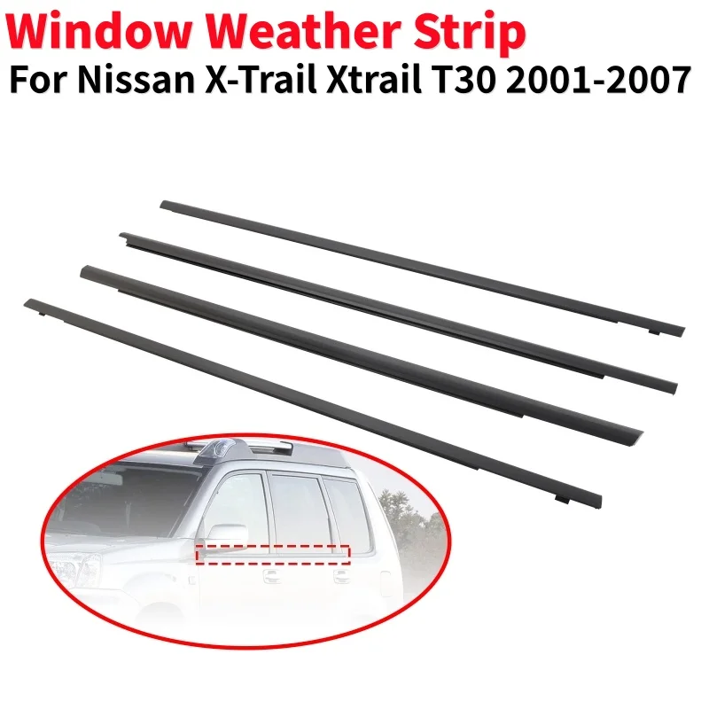 

Комплект из 4 уплотнителей для окон Nissan X-Trail T30 2001-2007, водонепроницаемые, герметизирующие, аксессуары