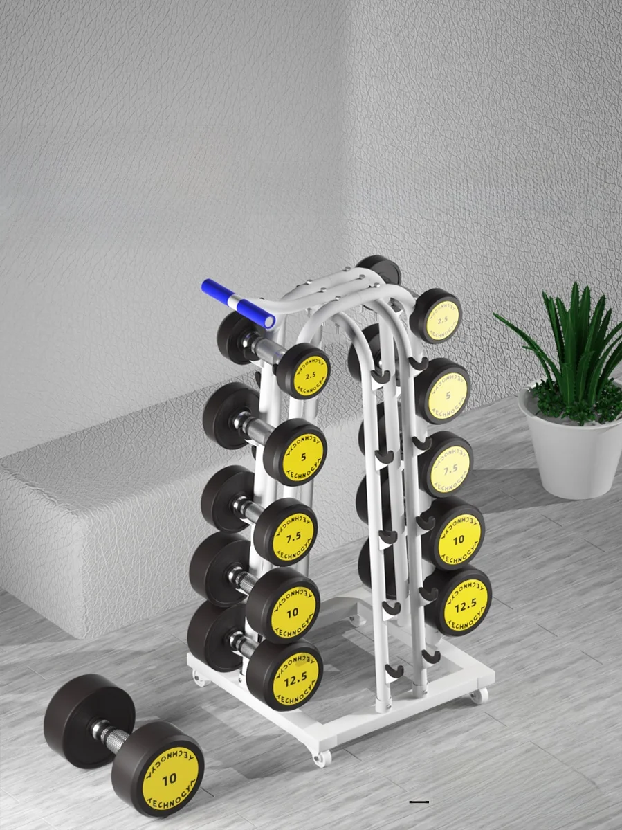 mobile-dumbbell-rack-fitness-equipment-storage-rack-can-place-10-pairs-commercial-pu-steel-integrated-dumbbells-on-cart