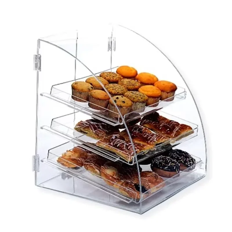 Large Transparent Acrylic Bakery Bread and Cakes Retail Display Showcase