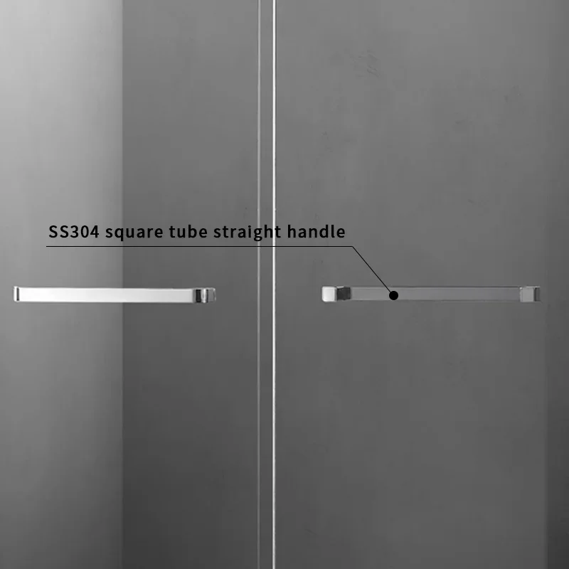 Luxury Soft Close Double Slide Door Shower Room Stainless Steel Frameless Shower Screen Glass Shower Door