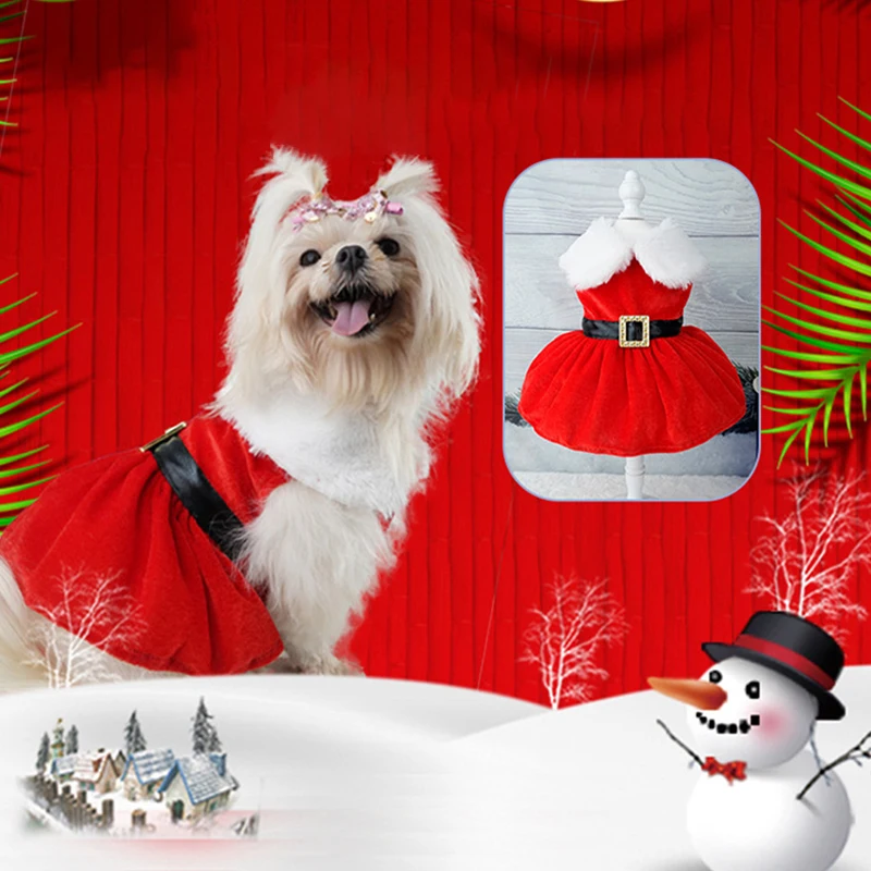 Christmas Dog Dresses For Small Dogs Clothes  Christmas Cosplay Cat Pet Dog Dress Fancy Princess Puppy Dress