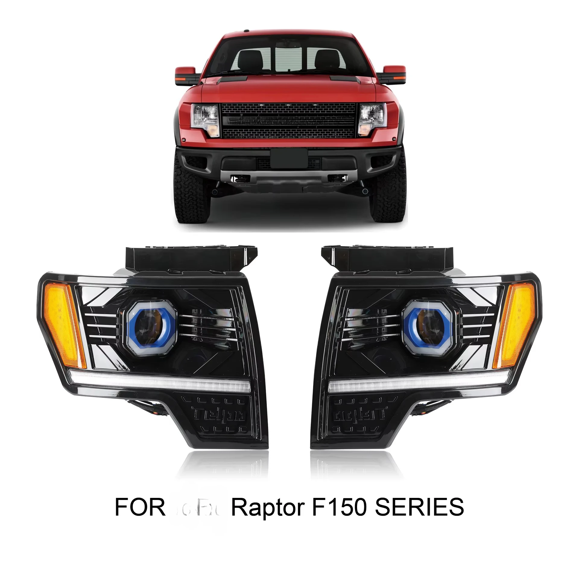 2015-2017F150 Headlight LED Assembly Modification with Daytime Running Lights Model HZ-H013 24V Input