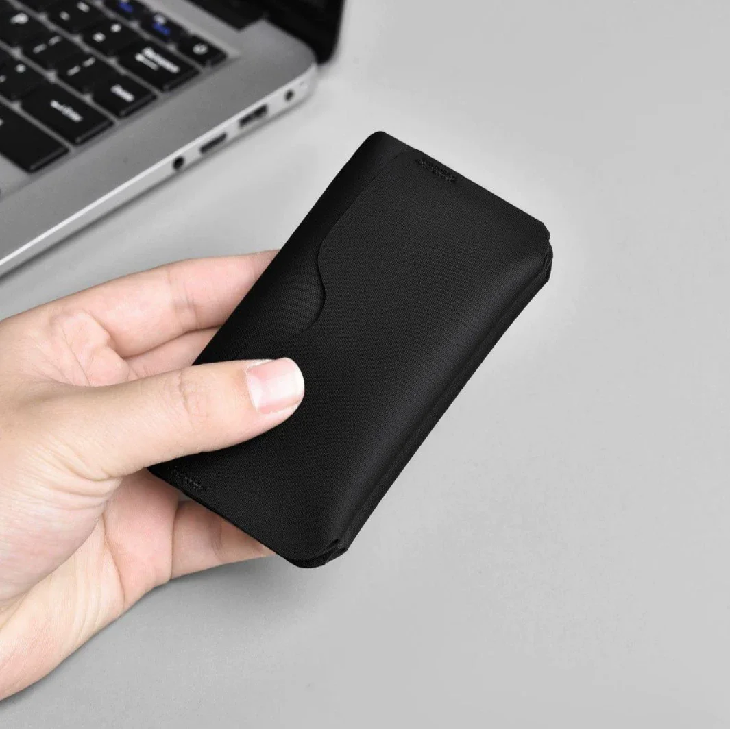 Minimalist Men's Folding Wallet with Magnetic Self-closing Coin Purse Durable Tpu Material Ultra-Light Card Holder Male Wallet