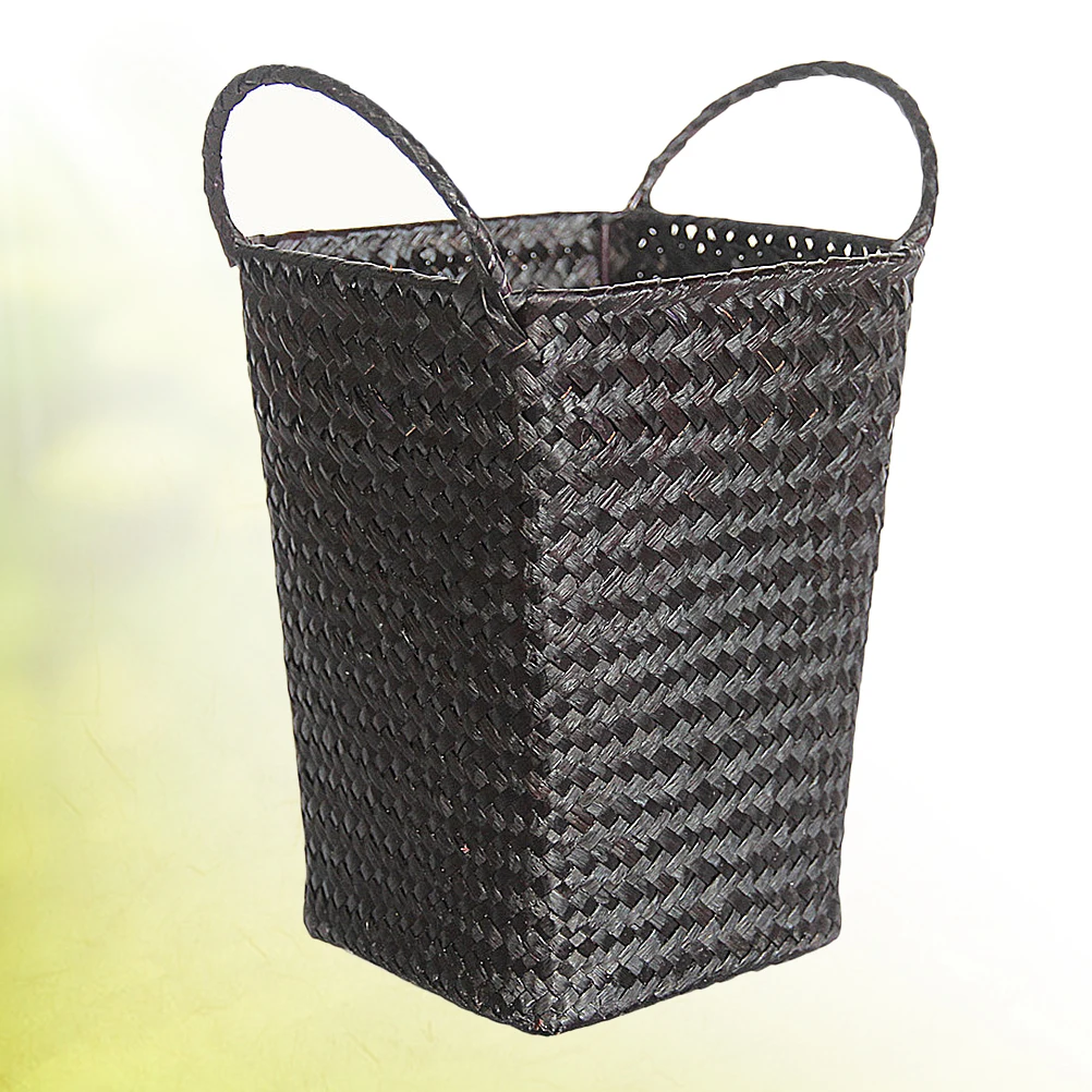 

Rattan Braided Basket Large Capacity Storage Clothes Fruit Vegetable Snacks Portable Laundry Bedroom Bathroom Closet Simulated