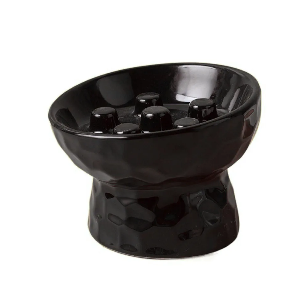

Ceramic Cat Slow Feeder Bowl Slanted Mouth Anti Tipping Pet Drinking Eating Feeder Stable Anti Vomiting