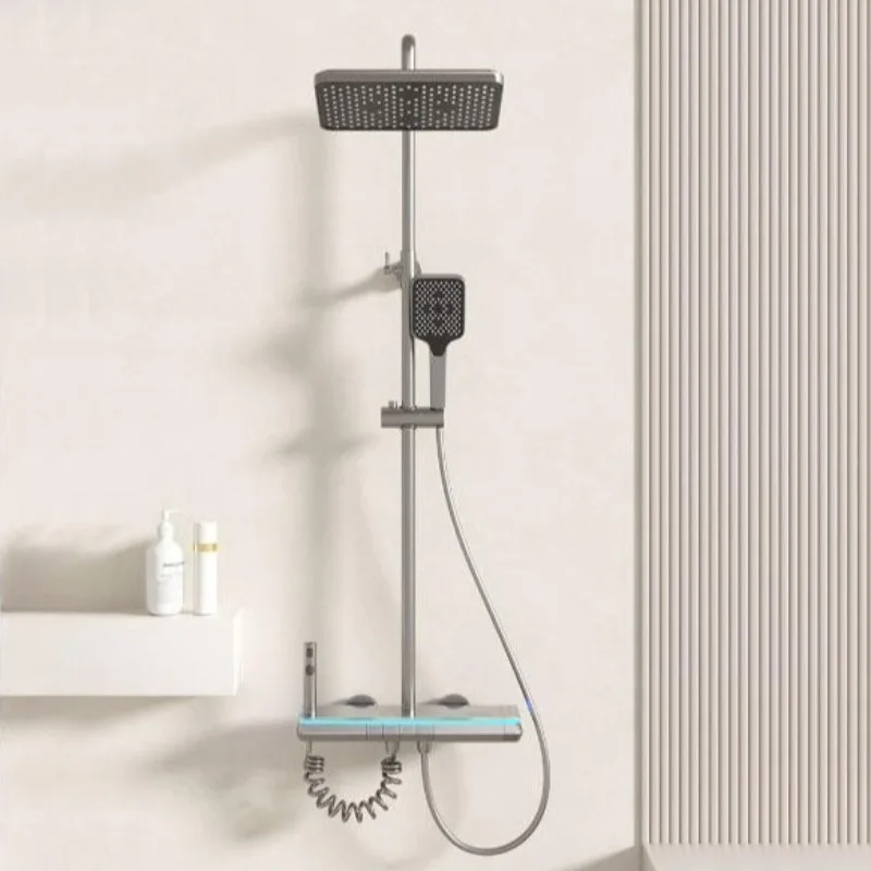 

Набор насадок для душа для ванной комнаты, бытовой термостатический цифровой экран, смесители для душа под давлением, современные аксессуары для ванной комнаты