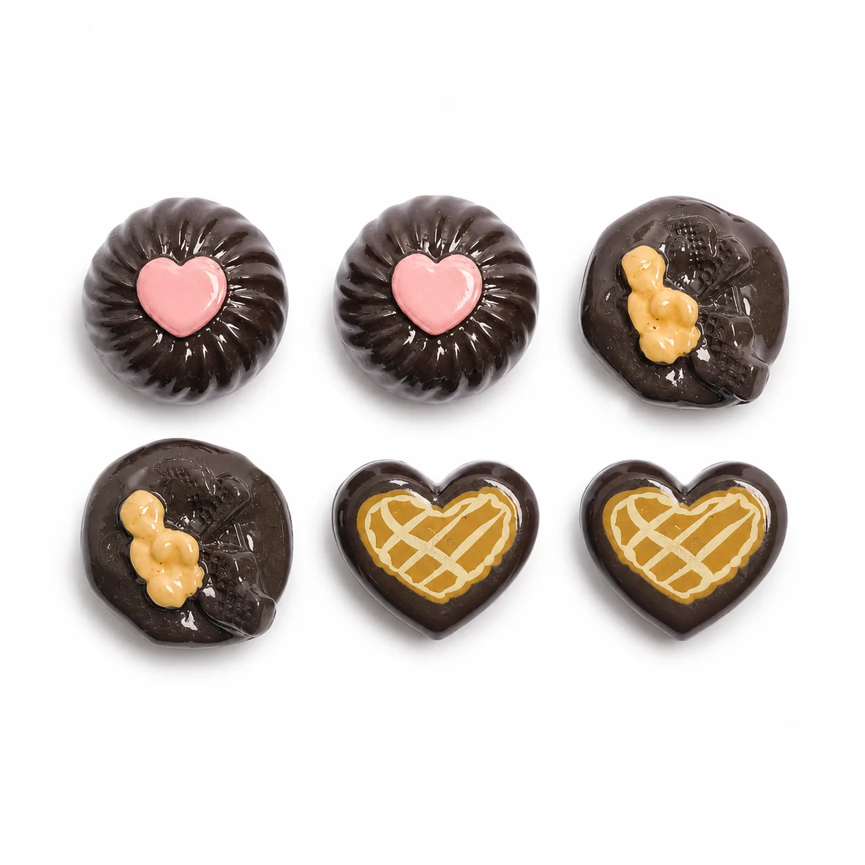Mixed Chocolate Dessert Resin Charms Heart Cake Cabochons Flatback Slime Supplies DIY Phone Case Scrapbook Decor