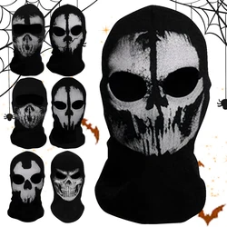 Unisex Balaclava Ghost Face Mask Scary Skeleton Skull Face Mask for Halloween Cosplay Mask for Outdoor Sport Motorcycle Facemask