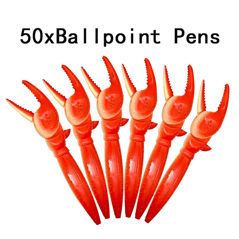 

50Pcs Crab Claw Novelty Pen Unique Kids Adults Office Supplies Ballpoint Pen Writing Pens Instrument for Cool Stationery