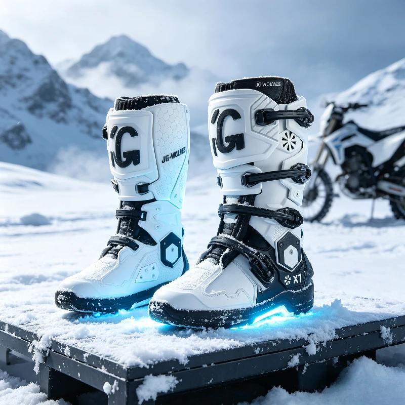 JG WOLVES Off Road Motorcycle Riding Shoes Rally Boots Activity Dual Men's Anti Fall Ultra Fiber Wear-resistant Off-road Boots
