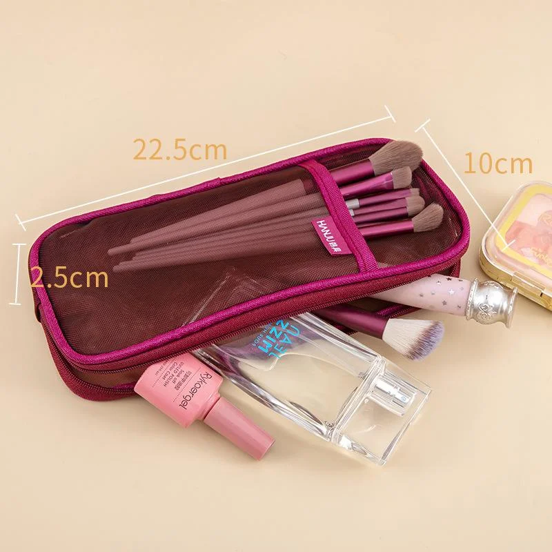 

1 шт., прозрачный сетчатый пенал, двухслойный портативный легкий пенал для девочек, школьные канцелярские принадлежности в корейском стиле