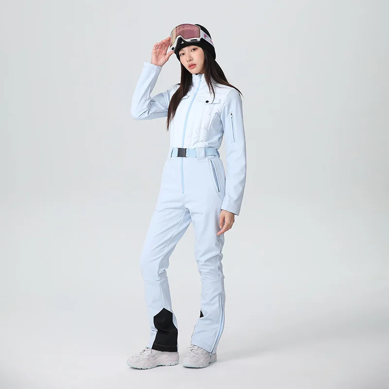 One-piece ski suit women's suit high-waisted stretch slim slimming veneer