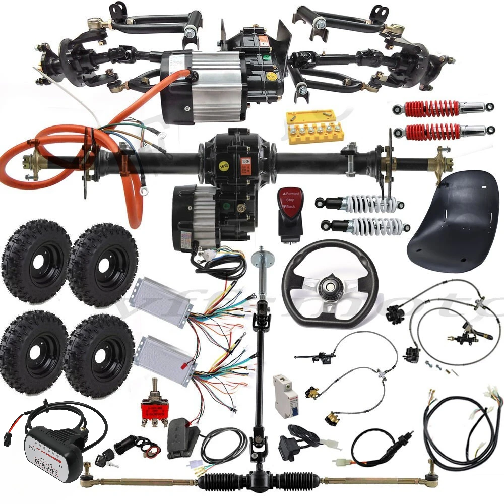 

Front Drive Shaft Swing Arm Differential 30'' Rear Axle 48V 1000W Motor 4.10-6 Wheels for ATV Go Kart