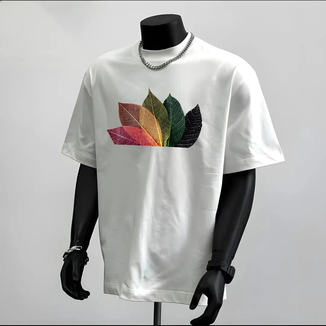 

Men's Casual Digital Print T-shirt, Round Neck, Short Sleeves, Street Hip-hop Style, Summer European and American Fashion Trend