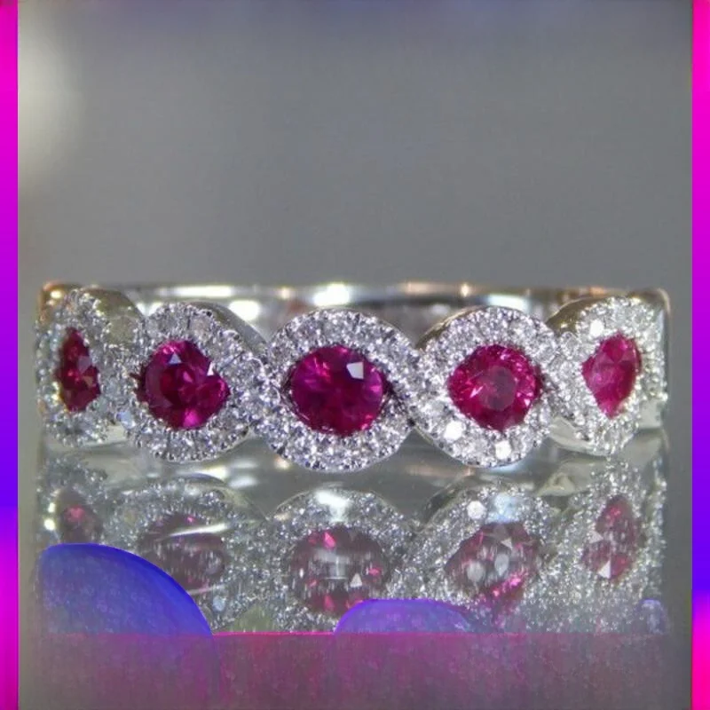 

Ультра-толстое роскошное обручальное кольцо с водным бриллиантом и красным рубином, новое кольцо с цирконием для женщин Sle and mother een