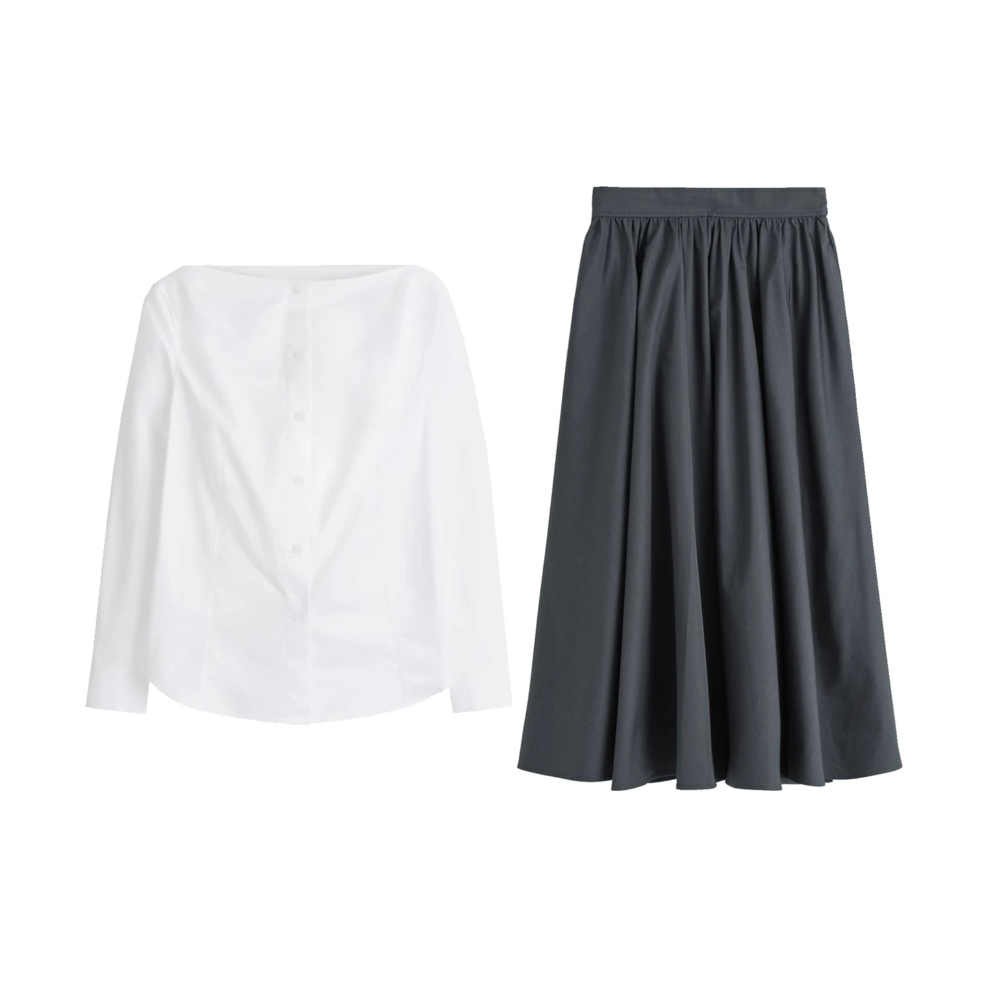 

Женский комплект Faion irt и юбка Long Sve round Ne на пуговицах из полиэстера Весна Лето Осень Сезон Размер для взрослых