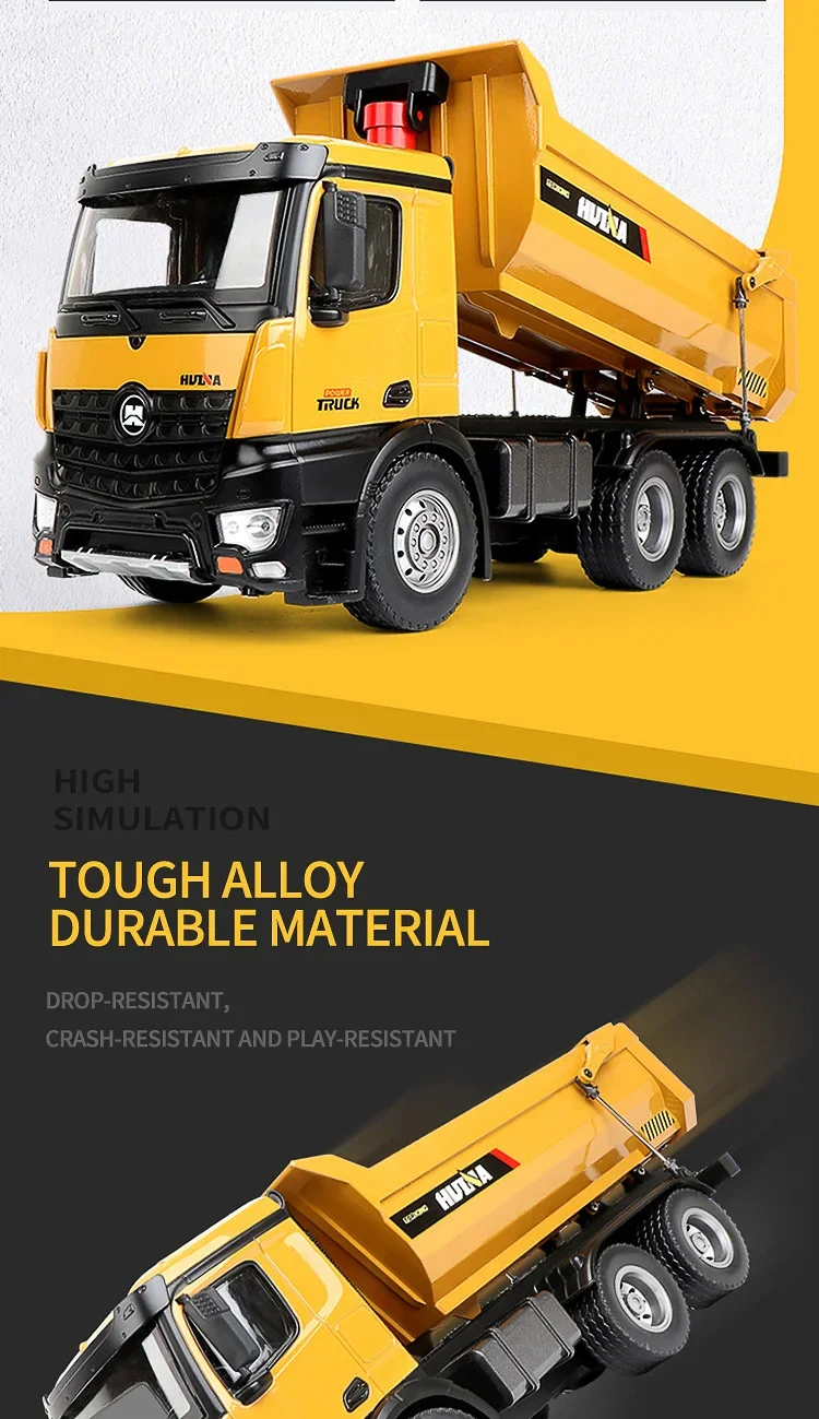1:14 Big Size Remote Control Truck 10KG Load 45Mins Flight Time 120M Alloy Bucket 10CH Simulated Sound And Light Electric RC Toy