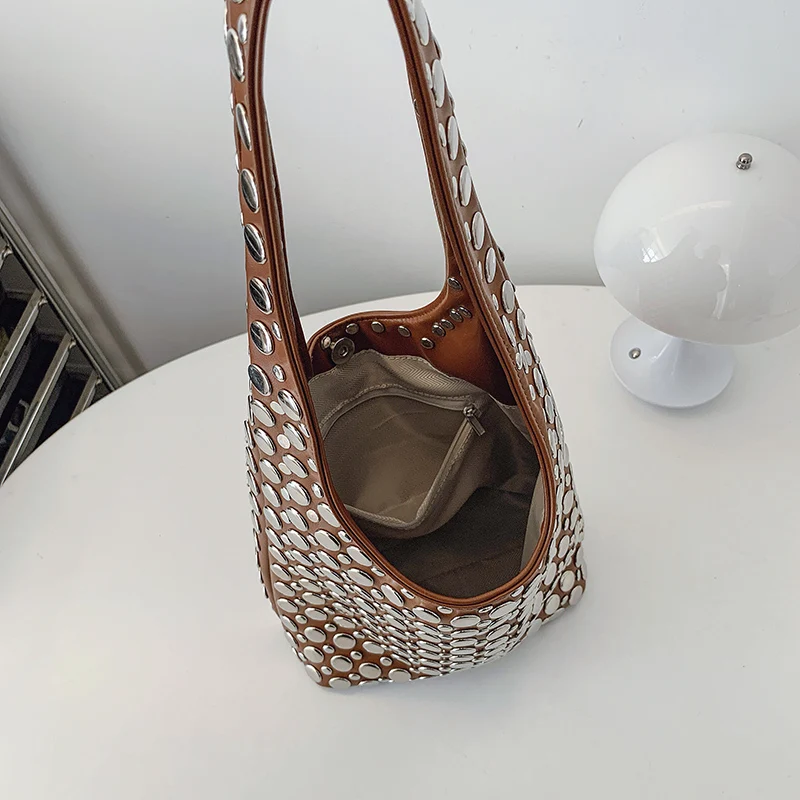 Designer Geometrische Umhängetasche Für Frauen Top Marke Handtasche Luxus Glänzende Niet Handgemachte Abend Clutch Tasche Mode Party Geldbörse – Detail 28