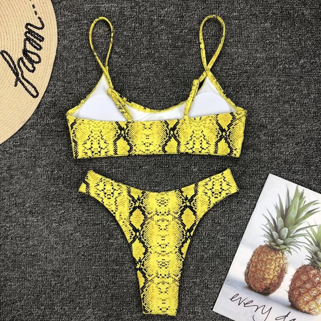 Frauen Drucken Push-Up Gepolsterter Bh Strand Bikini Set Badeanzug Zwei-Stück Bademode Weibliche Bademode Bikini Monokini Badeanzüge Frauen