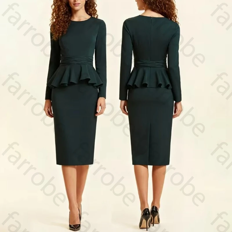 Seksowne sukienki wieczorowe z dekoltem typu O i długim rękawem, eleganckie sukienki celebrytek, wykwintne, wysokiej jakości suknie balowe dla kobiet, szyte na miarę.