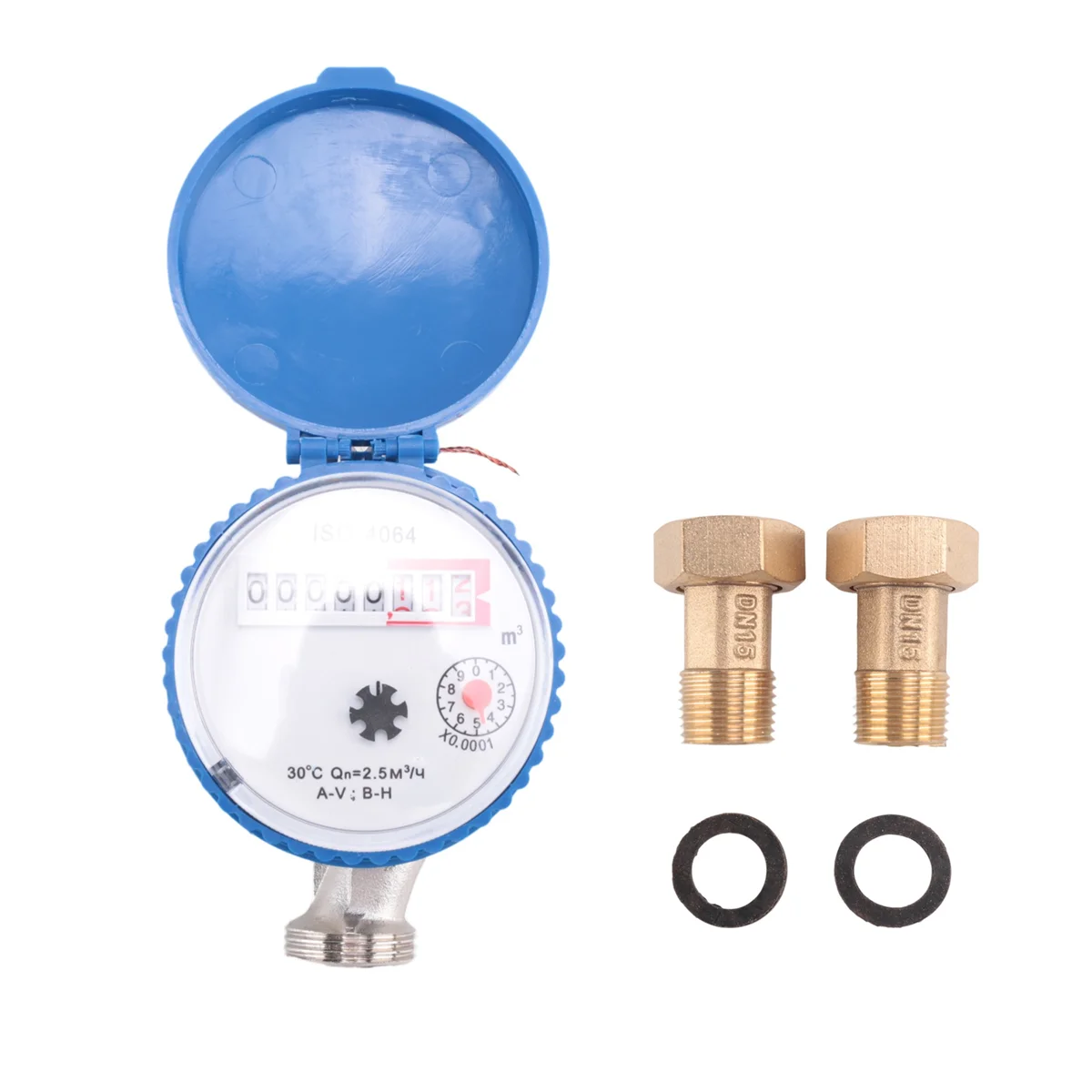 Single Jet Water Meter Brass Water Meter Home and Garden Use Flow Water Meter