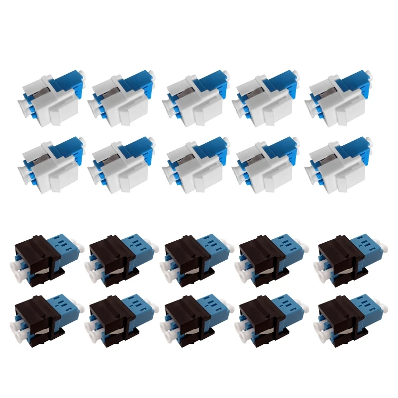 10Pack Fiber Keystone Jacks Snap Fitting Duplex LC Connector Optic Jacks Adapter