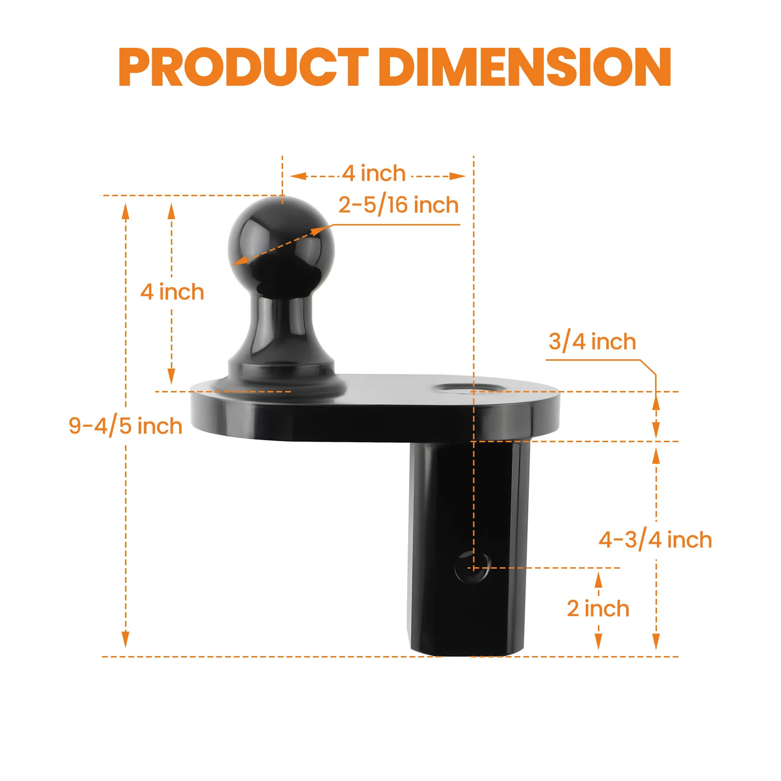 Adjustable Trailer Hitch 20,000 LB GTW/5,000 LB VTW for Pickup Truck Dual Towing Ball Double Locks