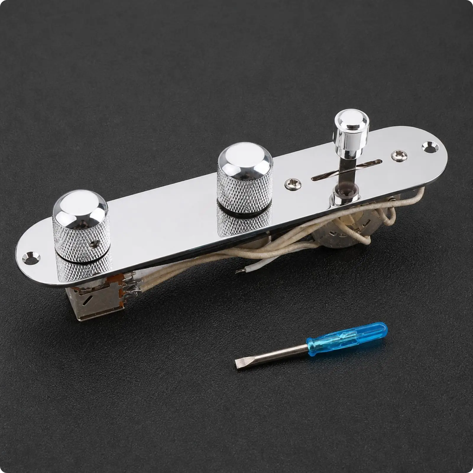 Preassembled Guitar Control Plate with Potentiometer Knob and Switch for Pickup Selection Smooth Tone Control