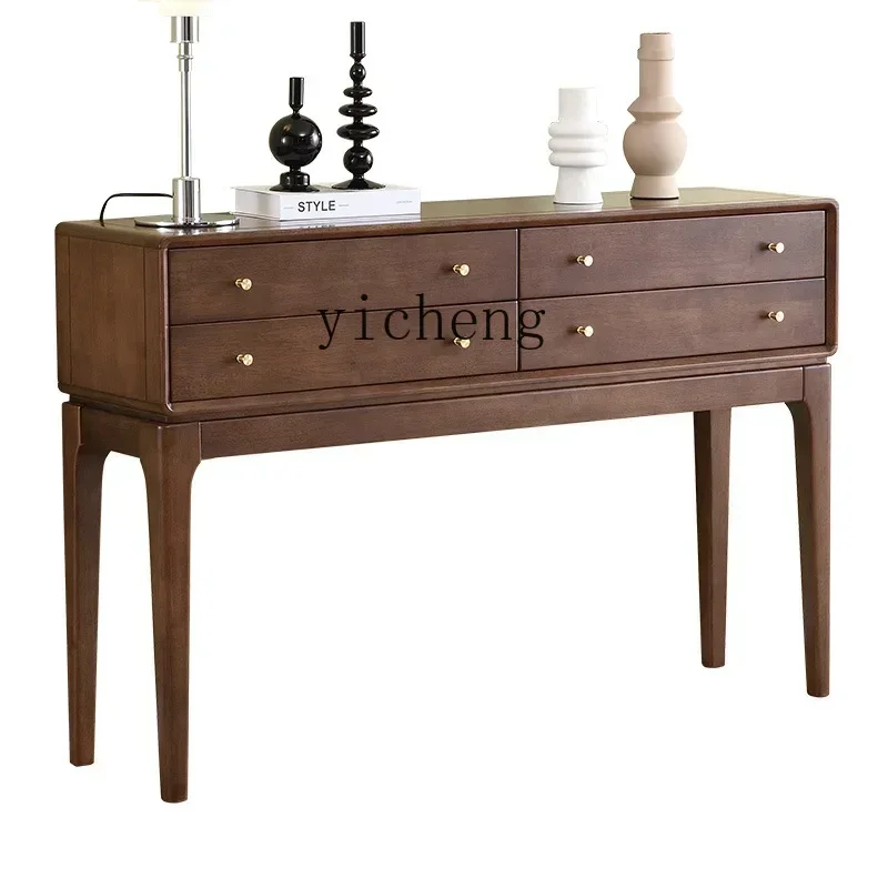 

Solid Wood Entrance Cabinet Table Light Luxury New Chinese Style a Long Narrow Table Altar Home Console Narrow Table