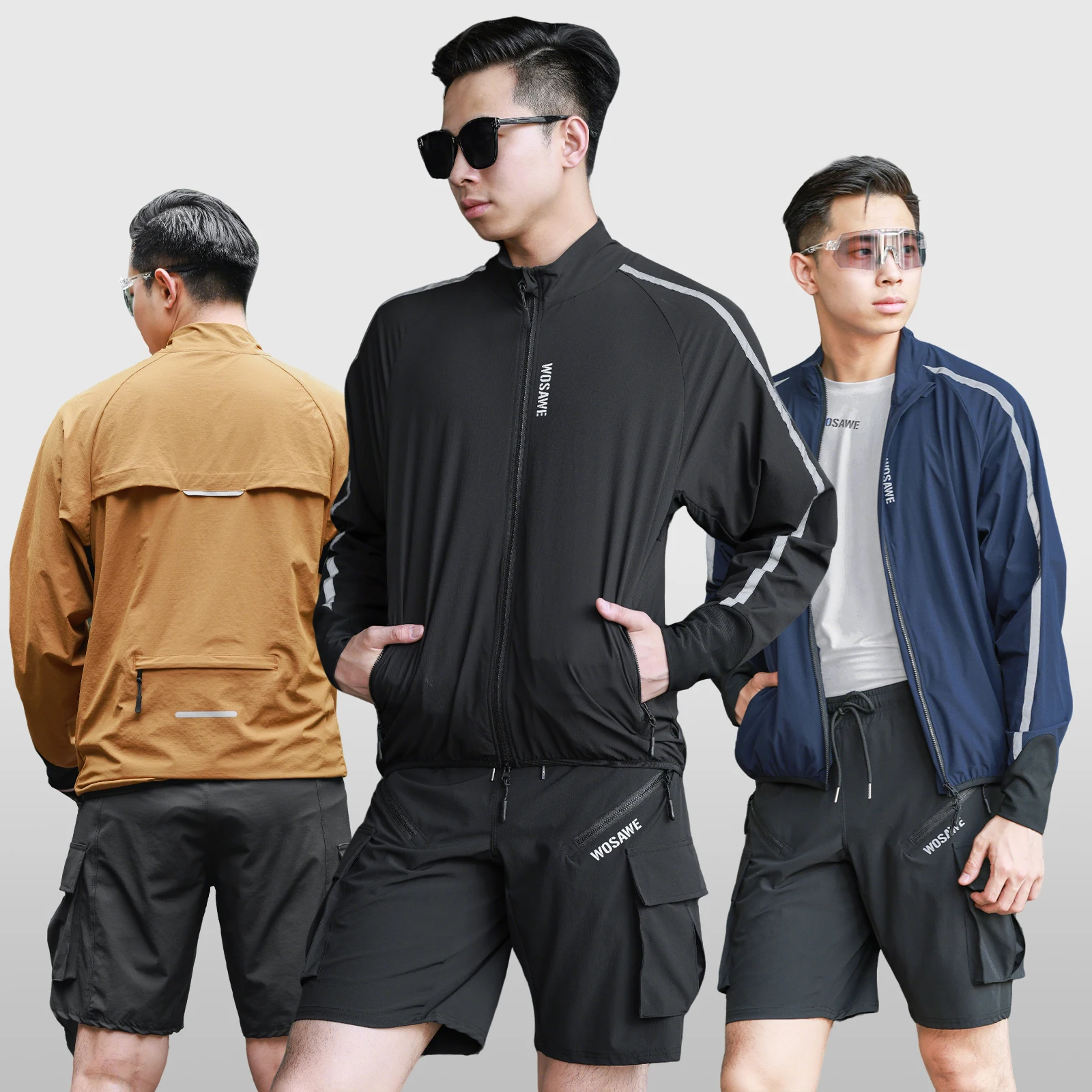 

WOSAWE Summer Bike Jacket Windproof Sun Protection Cycling Windbreaker Vest Outdoor Hiking Fishing Sportswear Long Sleeve Jersey