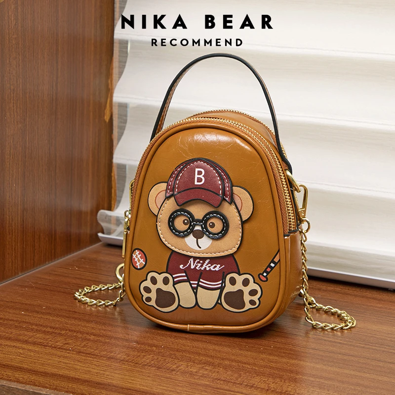 

Fashion Luxury Brand Ladies Mini Crossbody Bag Cartoon Bear Pattern Women's Shoulder Bag High Quality Waterproof Women's Handbag